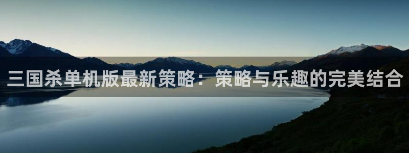 蓝冠娱乐app下载|下载地址：三国杀单机版最新策略：策略与乐